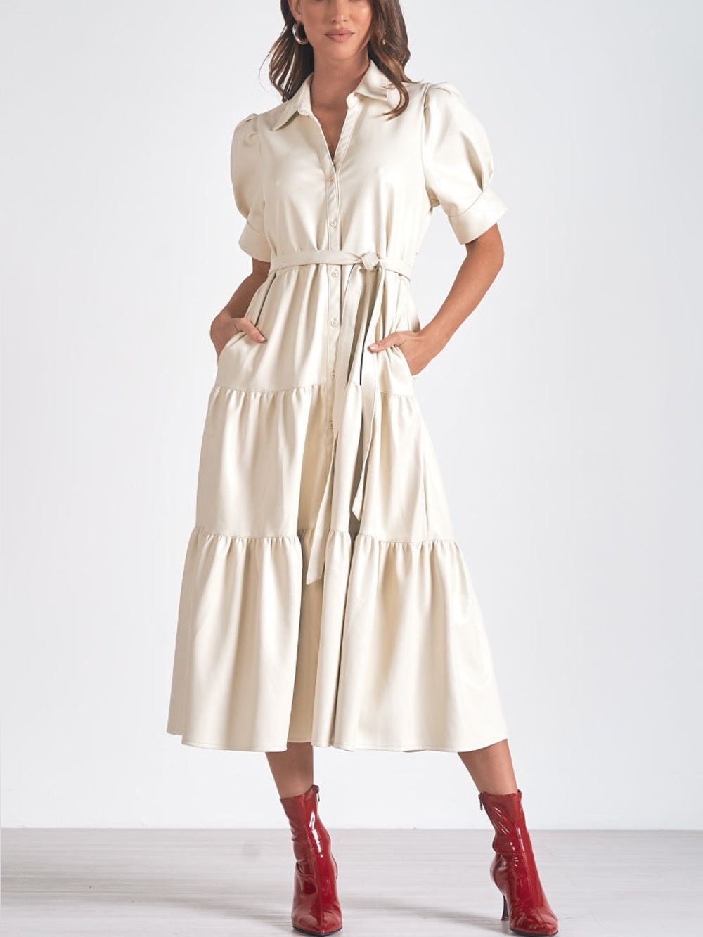 Elan Faux Leather Maisie Dress.  Size Small